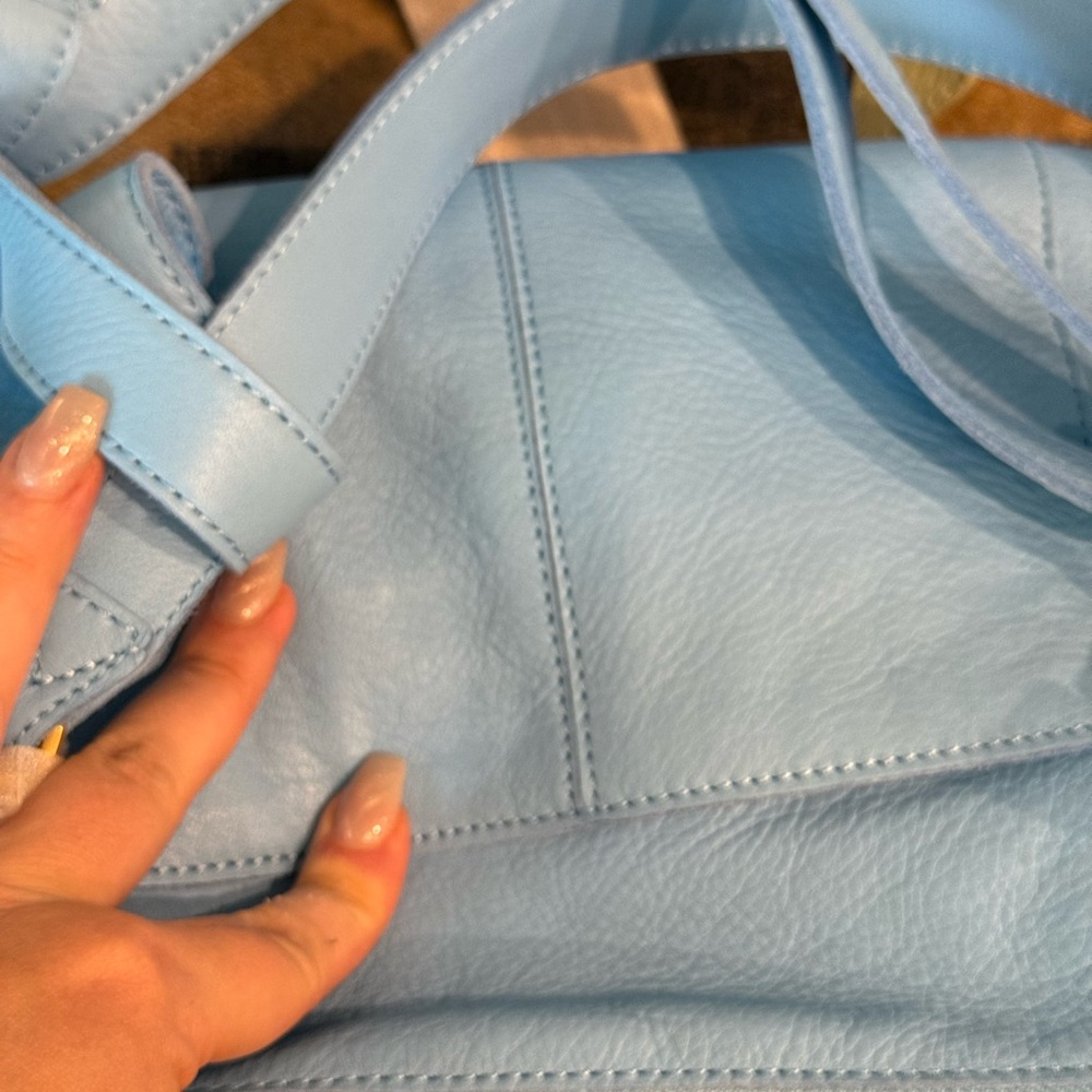 Hammitt Crossbody Bag in Bright Turquoise Blue with Gold Hardware - Picture 3 of 7